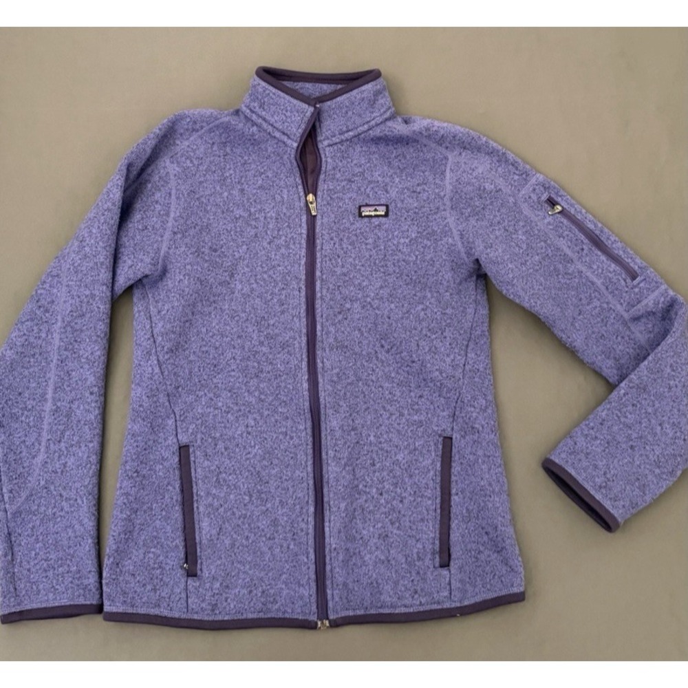 Patagonia Better Sweater Jacket Womens Medium Purple Full Zip Fleece Zip Pockets - Picture 2 of 8
